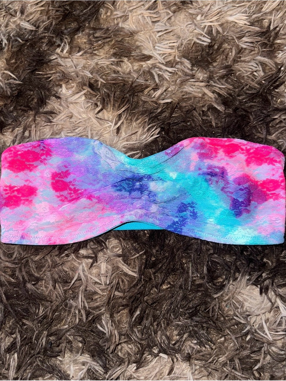 PINK Victoria's Secret Tie-Dye Bandeau Top - Pink Blue Purple